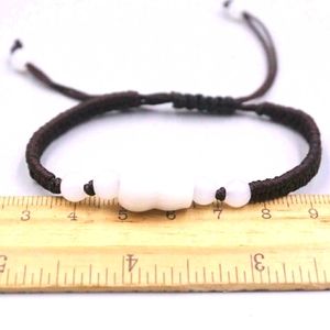Natural Grade A Jadeite Gourd-Shape Bead Handmade Lucky Bracelet